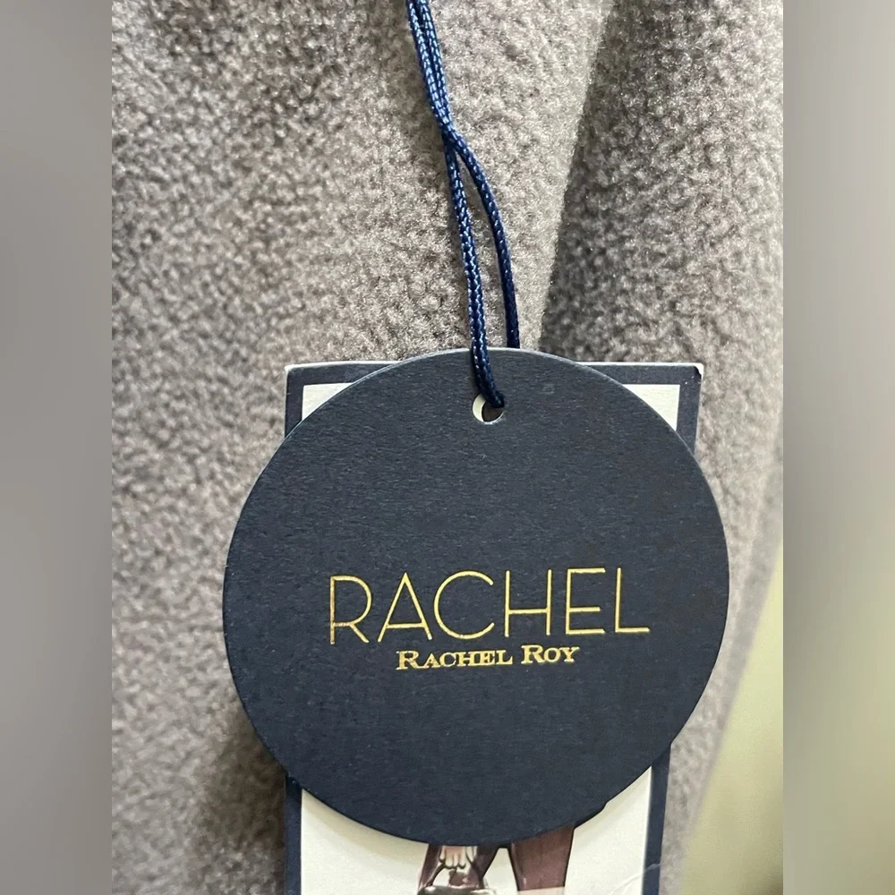 RACHEL Rachel Roy Gray and White Plaid Throw